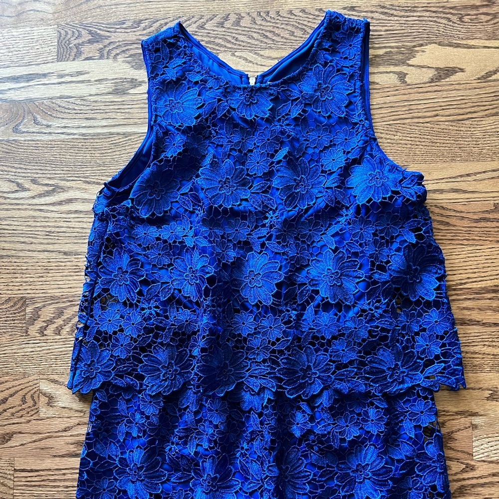 Boston Proper women’s blue lace romper sz M